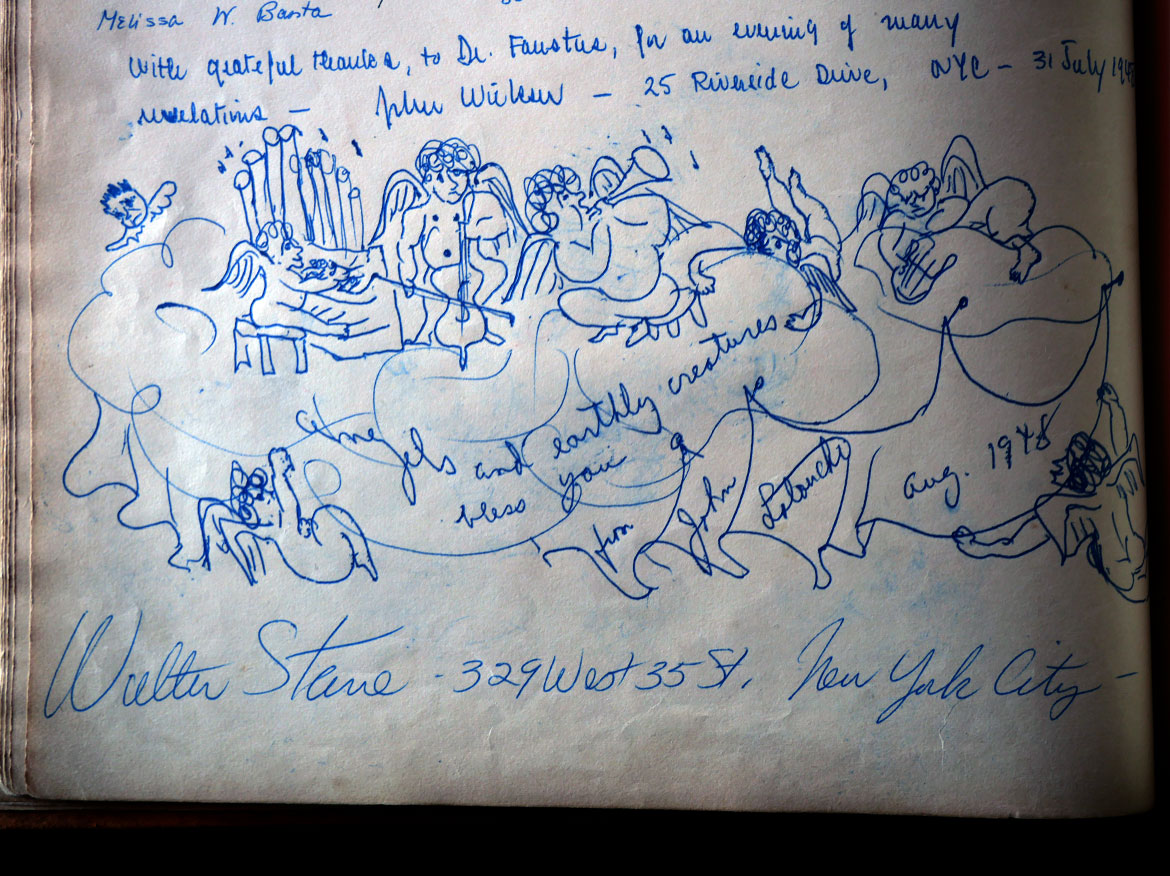 Hammond Castle guest book: John Latouche's signature, 1948. (©Greg Cook photo)