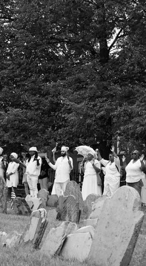 Ife Franklin's Ancestor Procession at Boston's Copp’s Hill Burying Ground in 2022. (Courtesy Ife Franklin)