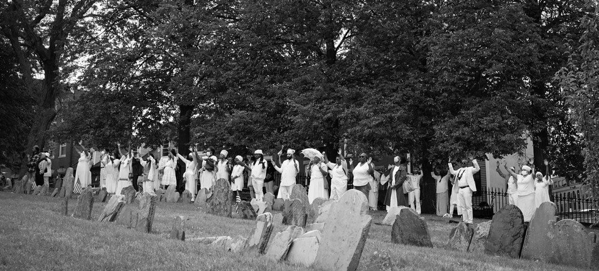 Ife Franklin's Ancestor Procession at Boston's Copp’s Hill Burying Ground in 2022. (Courtesy Ife Franklin)