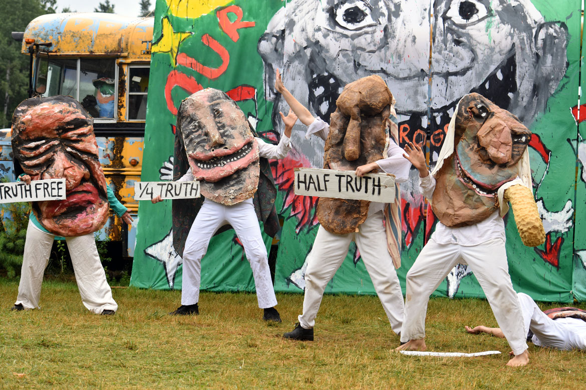 Bread & Puppet Theater's "Our Domestic Resurrection Revolution in Progress Circus," Glover, Vermont, July 20, 2025. (©Greg Cook photo)