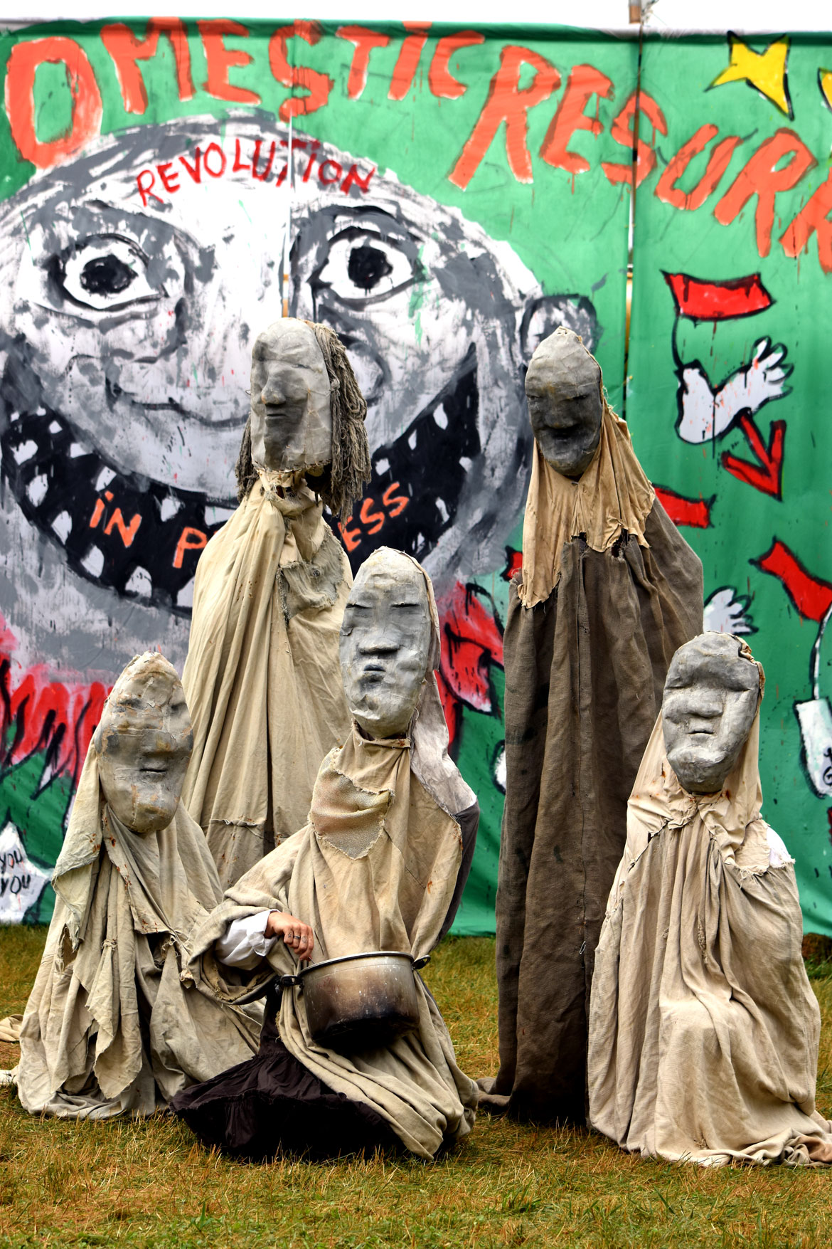 Bread & Puppet Theater's "Our Domestic Resurrection Revolution in Progress Circus," Glover, Vermont, July 20, 2025. (©Greg Cook photo)