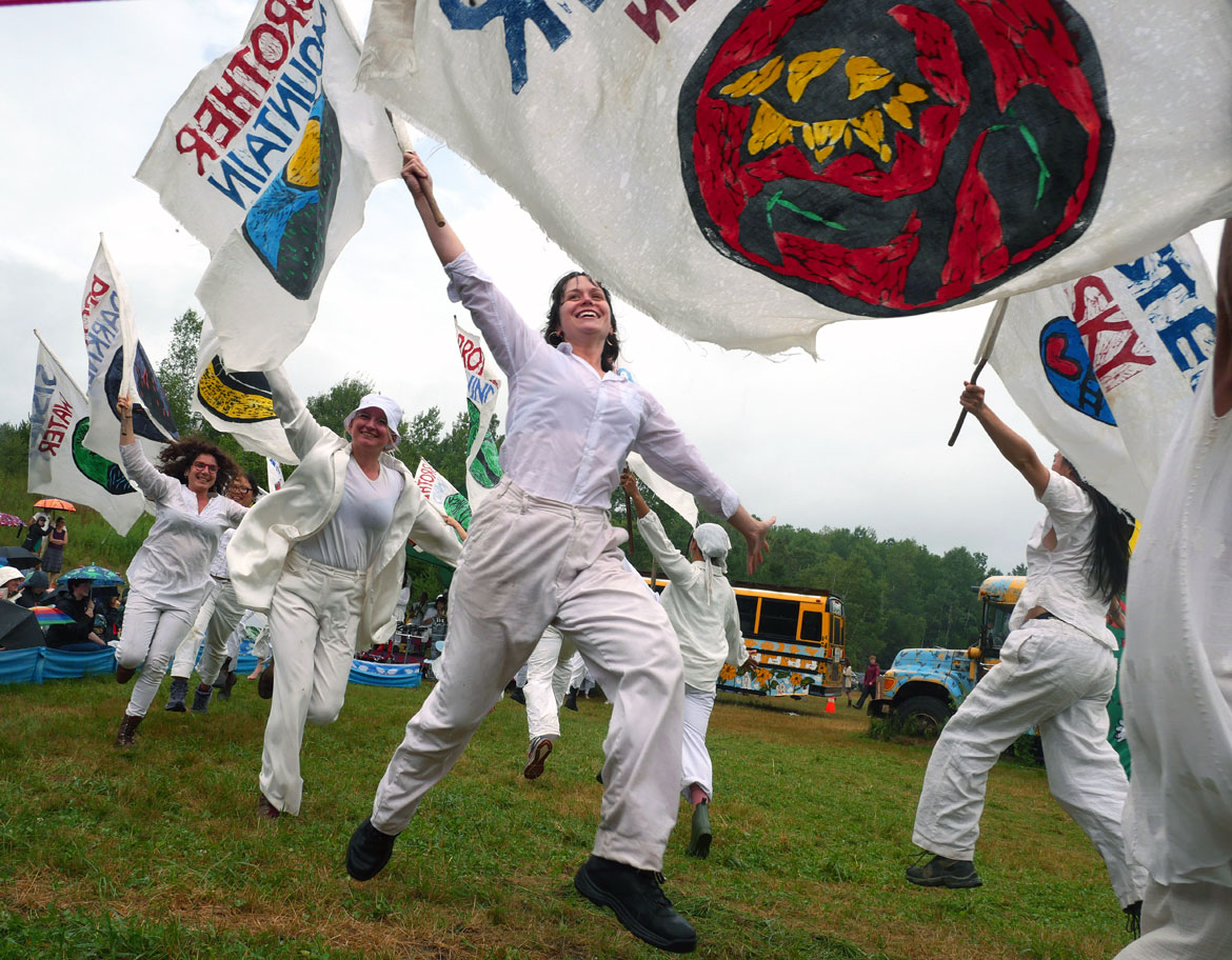 Bread & Puppet Theater's "Our Domestic Resurrection Revolution in Progress Circus," Glover, Vermont, July 20, 2025. (©Greg Cook photo)