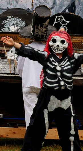 Bread & Puppet Theater's "Our Domestic Resurrection Revolution in Progress Circus," Glover, Vermont, July 20, 2025. (©Greg Cook photo)