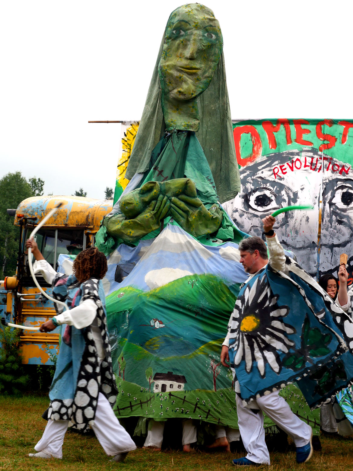 Bread & Puppet Theater's "Our Domestic Resurrection Revolution in Progress Circus," Glover, Vermont, July 20, 2025. (©Greg Cook photo)