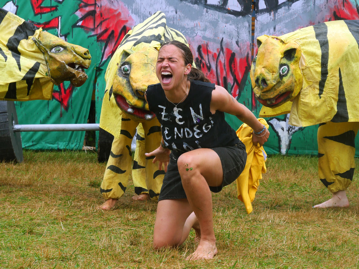 Bread & Puppet Theater's "Our Domestic Resurrection Revolution in Progress Circus," Glover, Vermont, July 20, 2025. (©Greg Cook photo)
