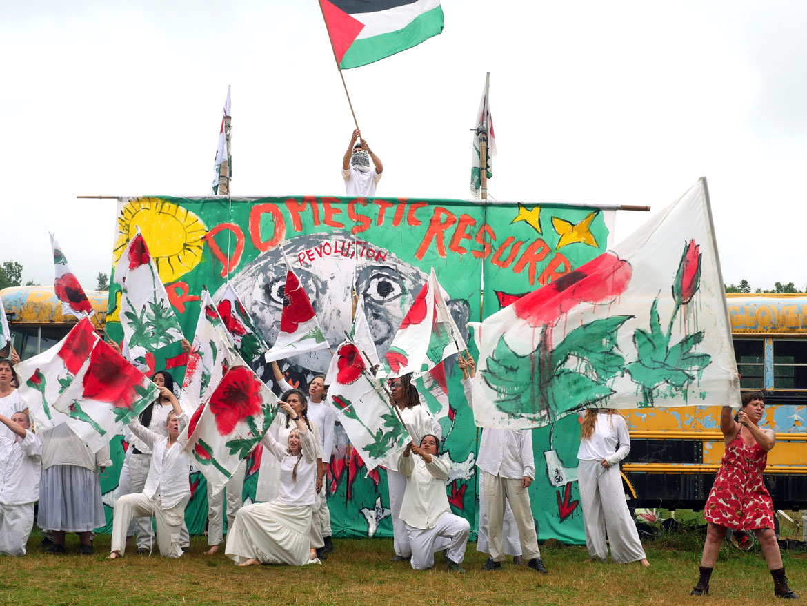 Bread & Puppet Theater's "Our Domestic Resurrection Revolution in Progress Circus," Glover, Vermont, July 20, 2025. (©Greg Cook photo)