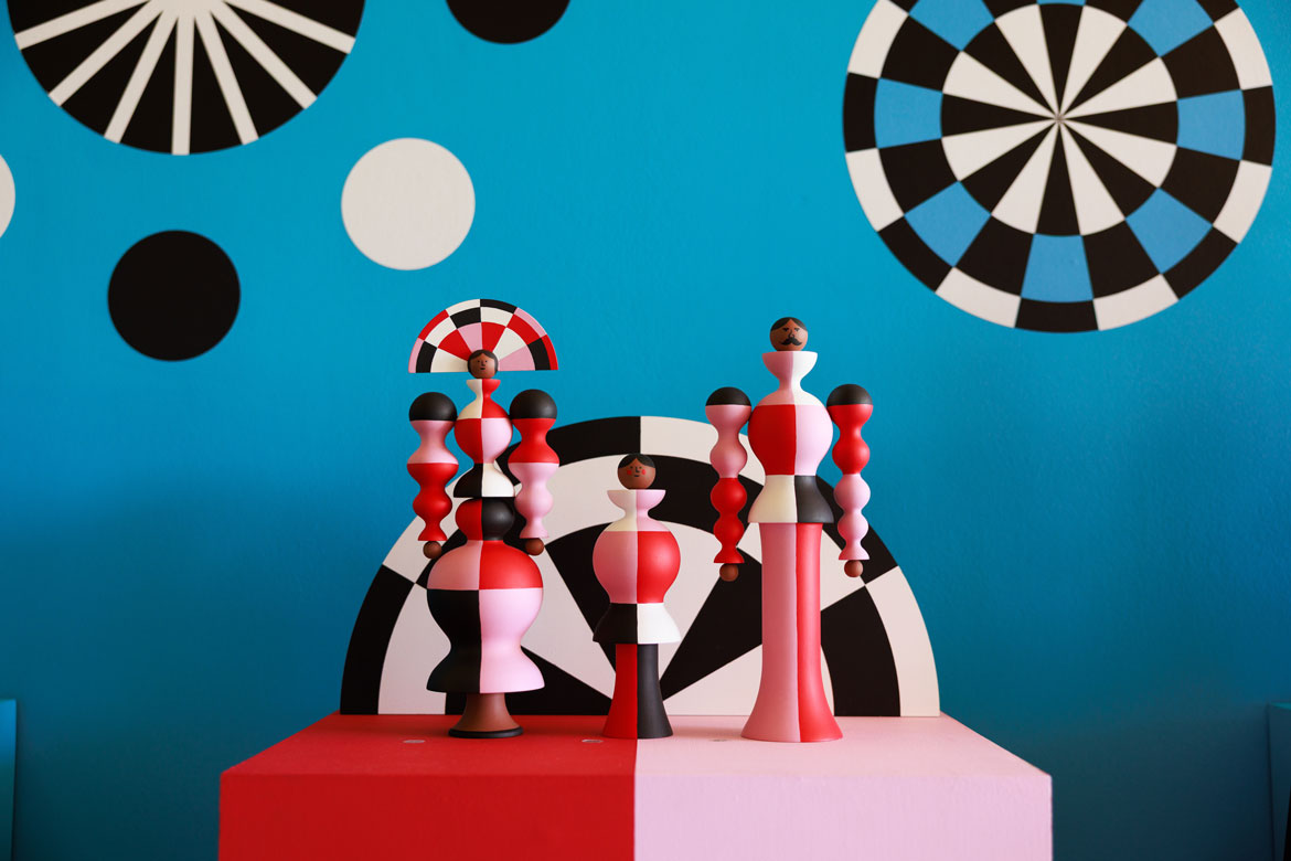 Lesley Barnes and Ross McAuley, "Fashion Play," 2025. Installation view at YSP. (Photo © Jo Crawford, courtesy Yorkshire Sculpture Park)