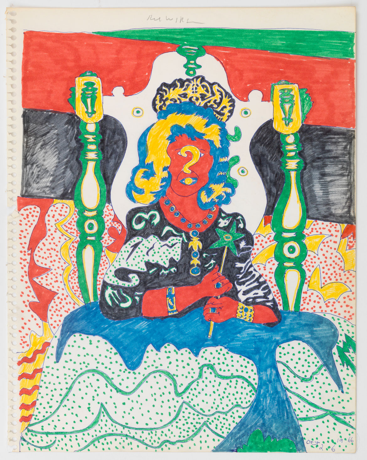 Karl Wirsum, "Untitled (Study for the painting "Miss Tree")," 1966, ink on paper. (Derek Eller Gallery)