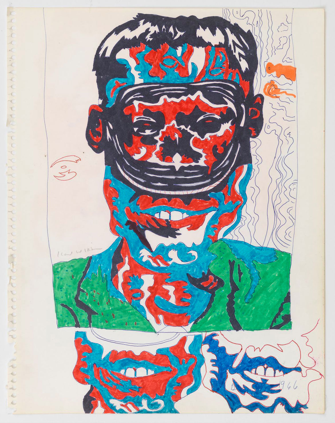 Karl Wirsum, "Untitled," 1966, ink and ballpoint pen on paper. (Derek Eller Gallery)