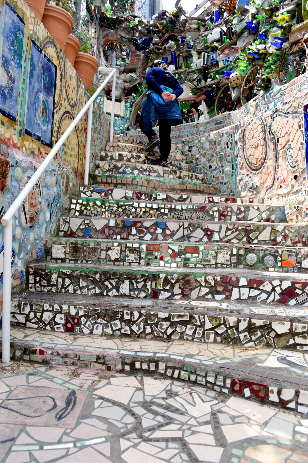 Isaiah Zagar's "Magic Gardens" in Philadelphia, April 2019. (©Greg Cook photo)