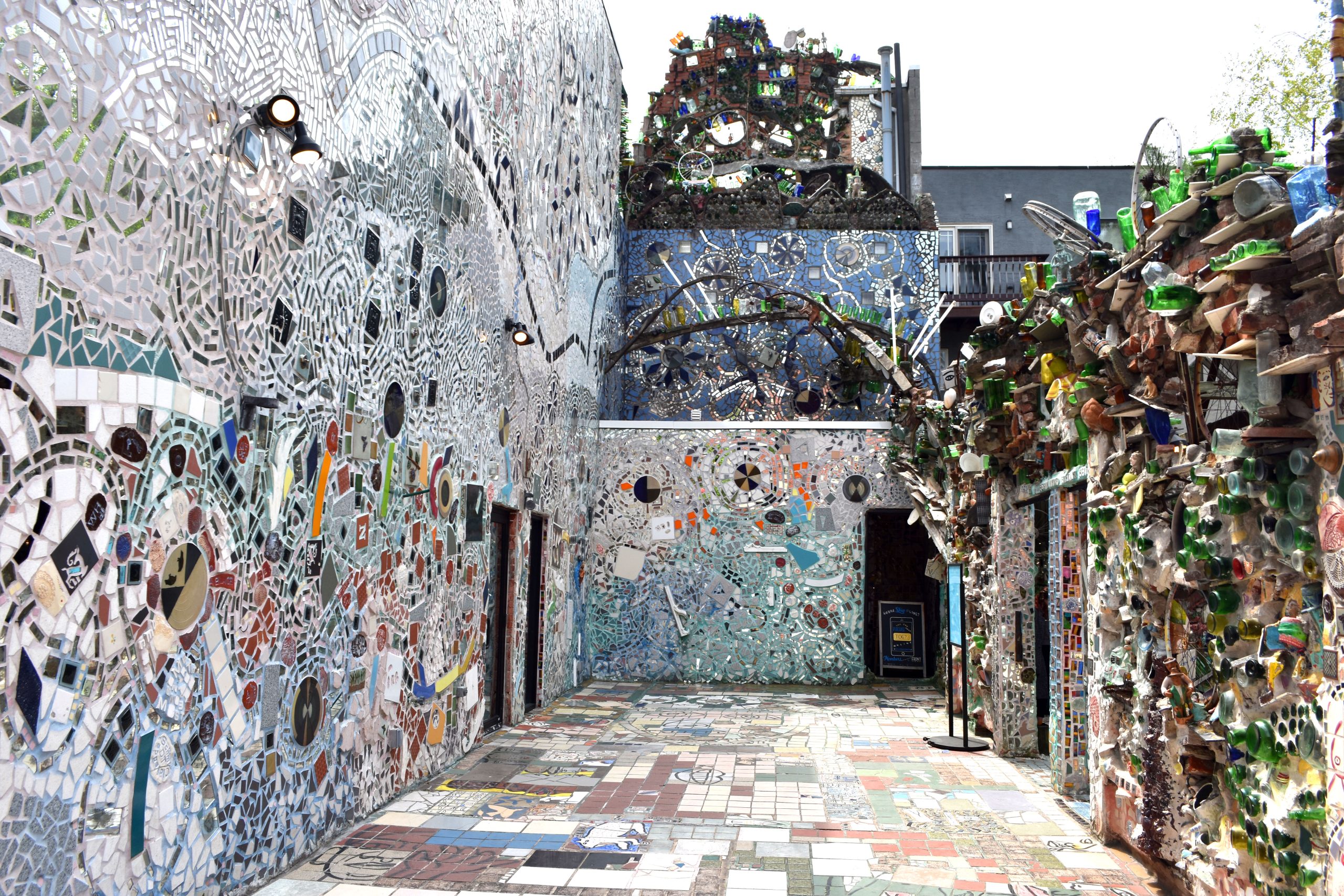 Isaiah Zagar's "Magic Gardens" in Philadelphia, April 2019. (©Greg Cook photo)