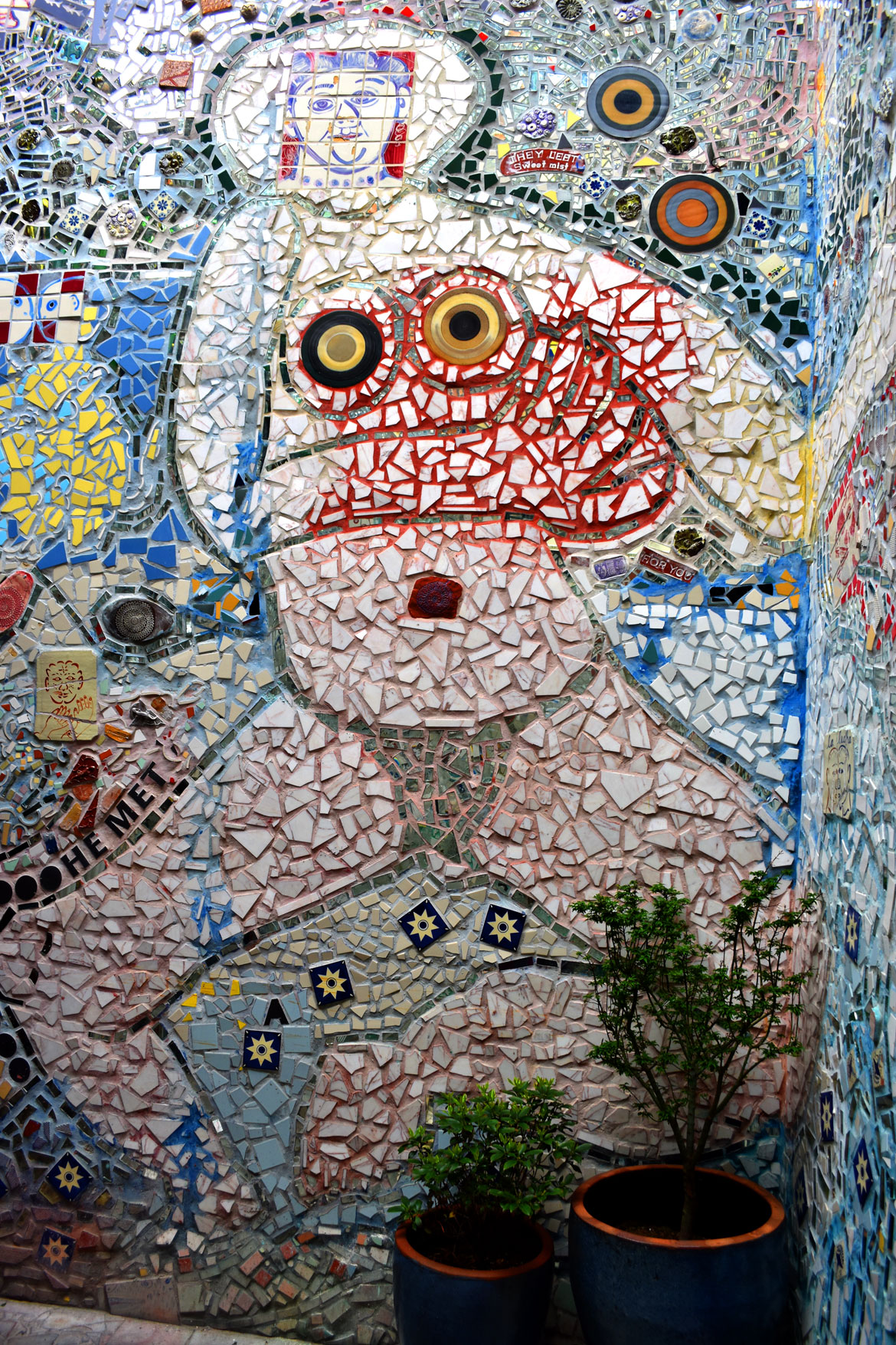 Isaiah Zagar's "Magic Gardens" in Philadelphia, April 2019. (©Greg Cook photo)