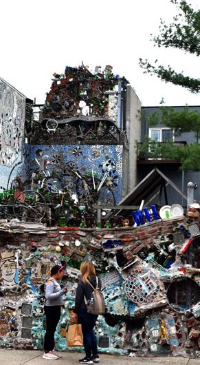 Isaiah Zagar's "Magic Gardens" in Philadelphia, April 2019. (©Greg Cook photo)