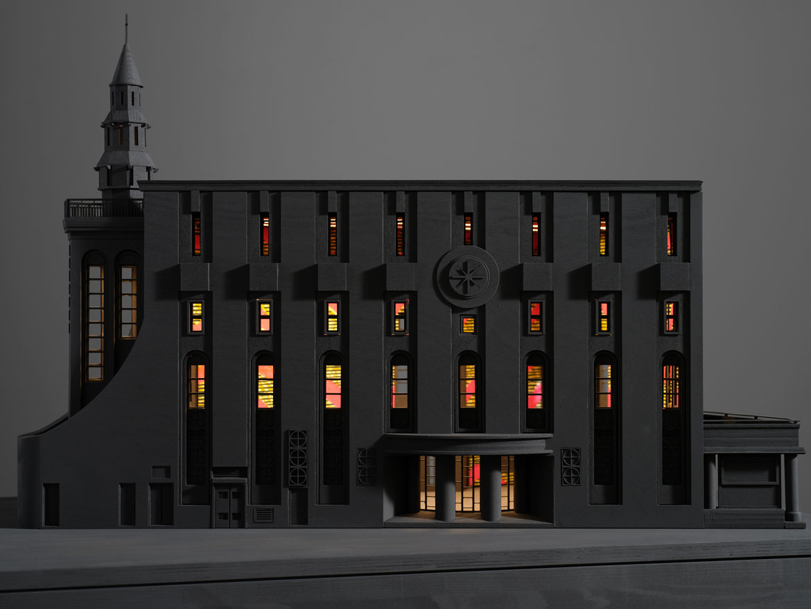 Model of Chinese Methodist Church in Hong Kong from "Yinka Shonibare: Sanctuary" at Brandeis University’s Rose Art Museum, 2026.