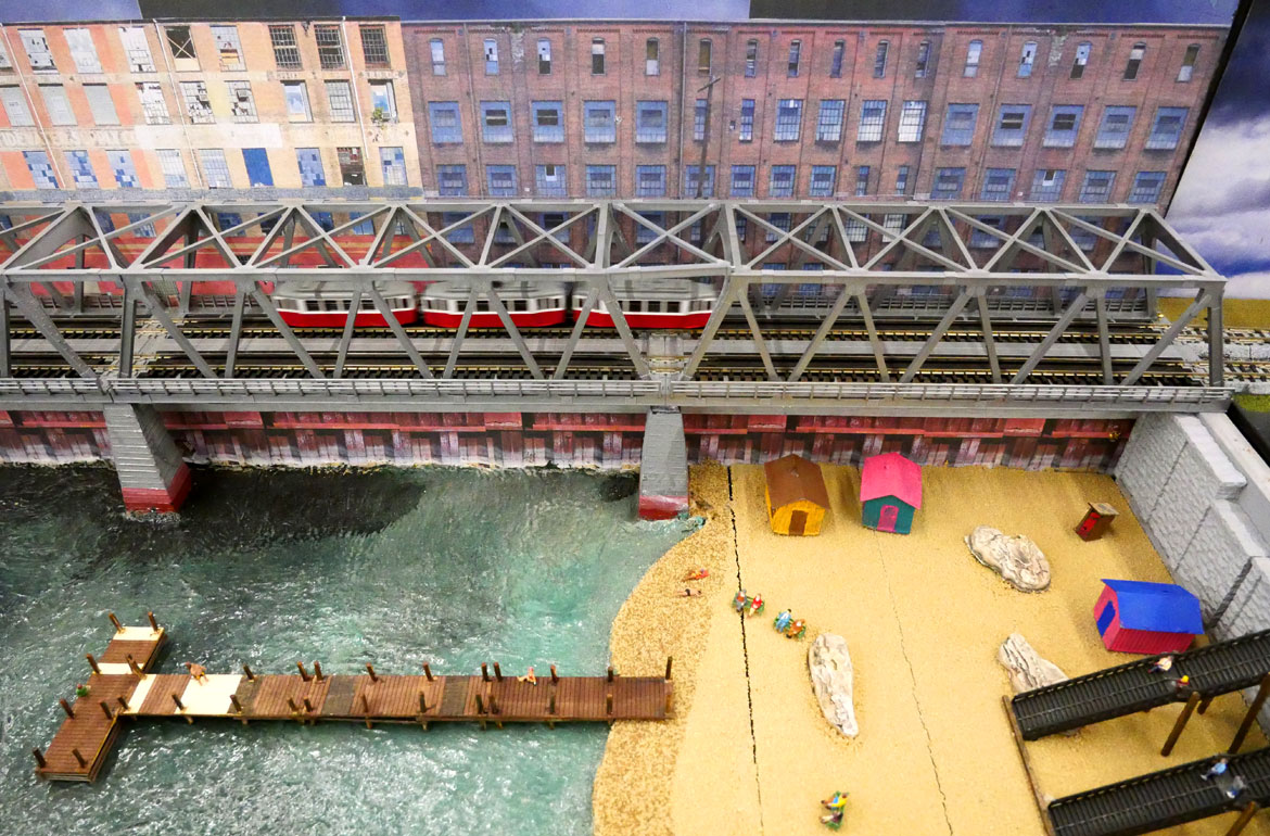 Greenberg's Great Train & Toy Show in Wilmington, March 22, 2026. Northeast T-Track layout. (©Greg Cook photo)