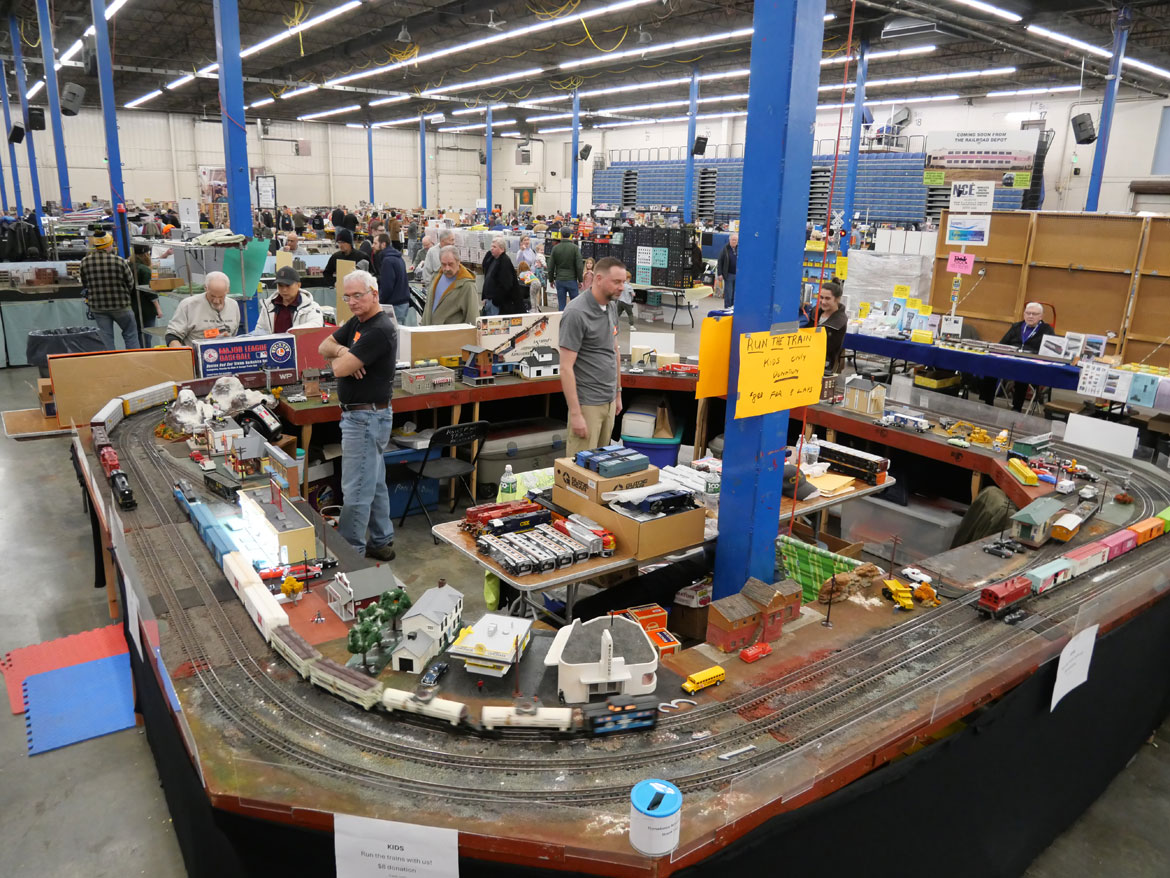 Greenberg's Great Train & Toy Show in Wilmington, March 22, 2026. Ron's Model Trains of Stoughton layout. (©Greg Cook photo)
