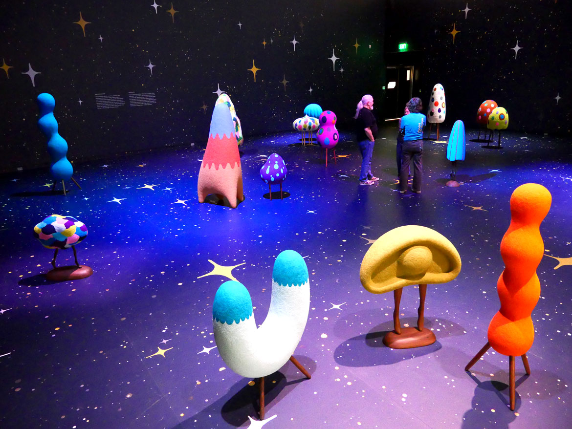 “Masako Miki: Midnight March" at MassArt Art Museum, February 2026. (Greg Cook photo)