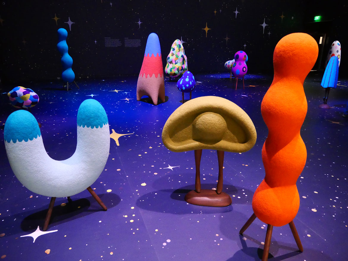 “Masako Miki: Midnight March" at MassArt Art Museum, February 2026. (Greg Cook photo)