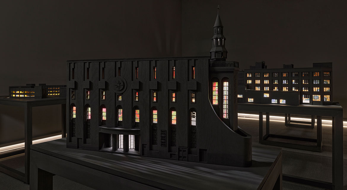 Model of Chinese Methodist Church in Hong Kong from "Yinka Shonibare: Sanctuary" at Brandeis University’s Rose Art Museum, 2026.