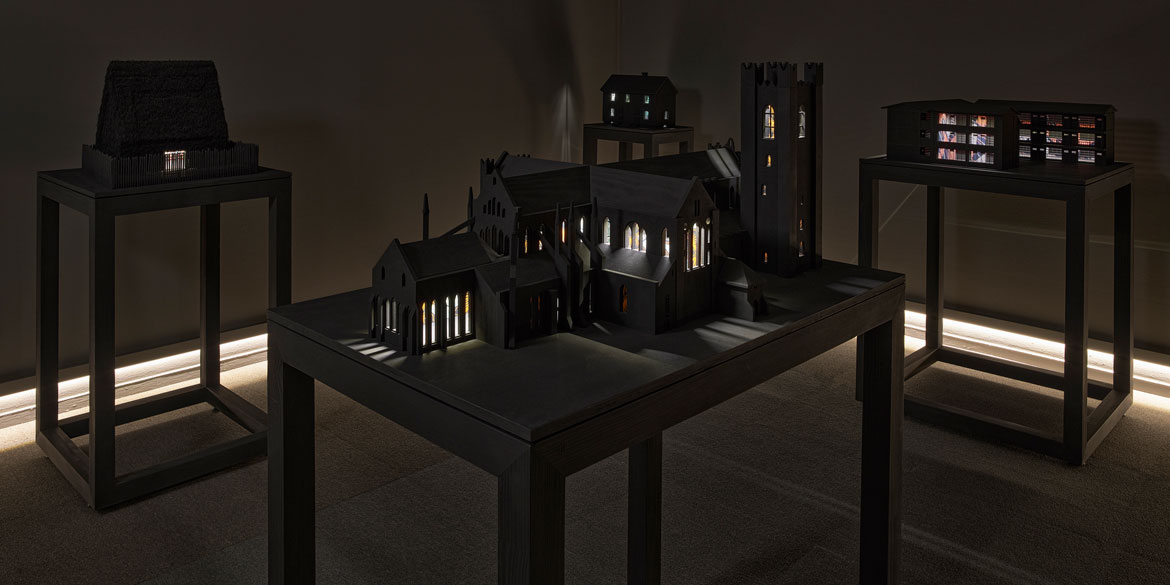 Model of Saint Patrick's Cathedral in Dublin from "Yinka Shonibare: Sanctuary" at Brandeis University’s Rose Art Museum, 2026.