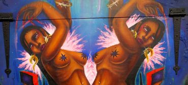 Rixy Fernandez, "Ain't No Sin to Take Off Your Skin," acrylic on wood.