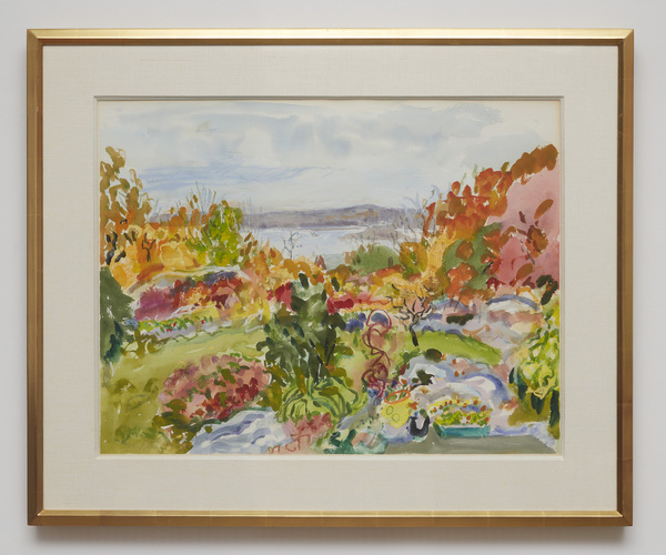 Nell Blaine, "November Fifth," 1990, watercolor and pastel on paper. (Courtesy Tibor de Nagy Gallery)