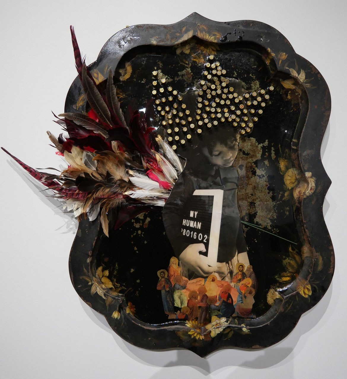 Danielle Scott, "They Don't Know Who We Be," mixed assemblage, found objects, and resin.