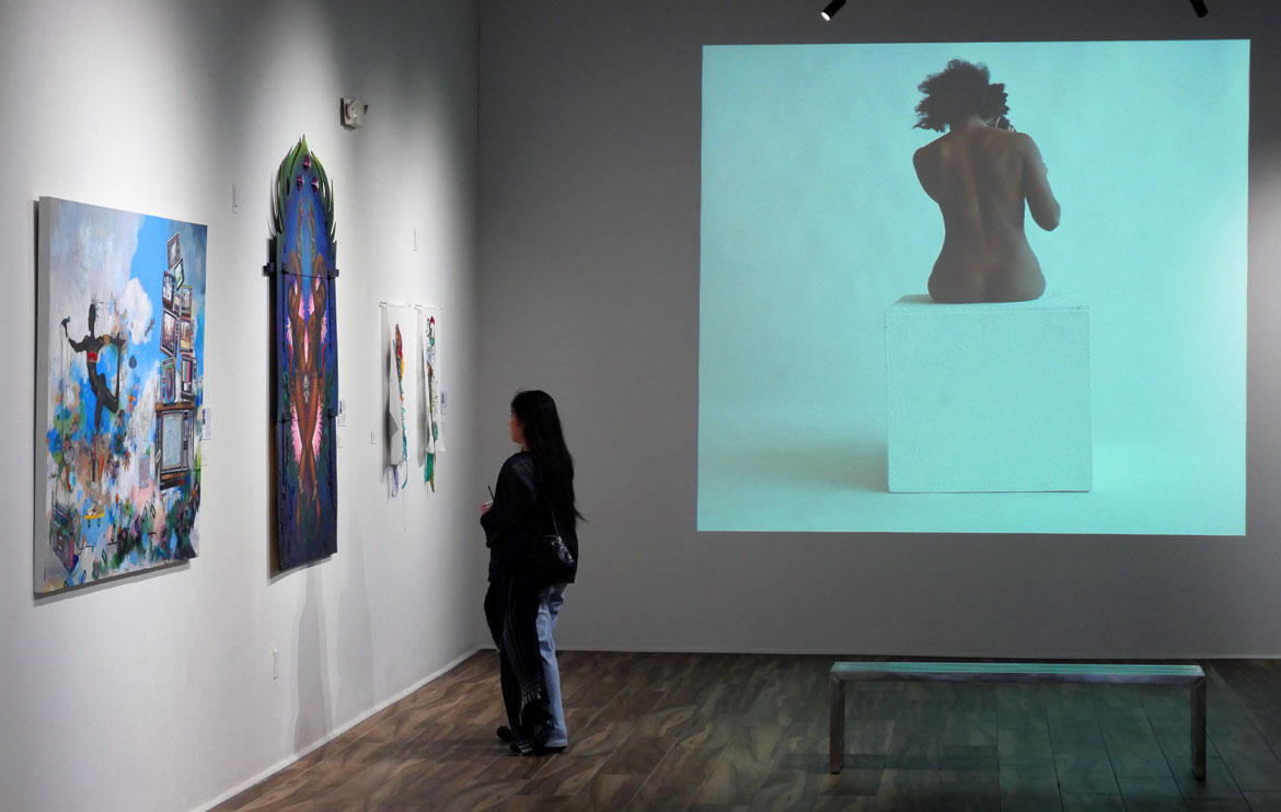 "Everything And More," at Street Theory Collective in Cambridge, March 2026. (©Greg Cook photo)