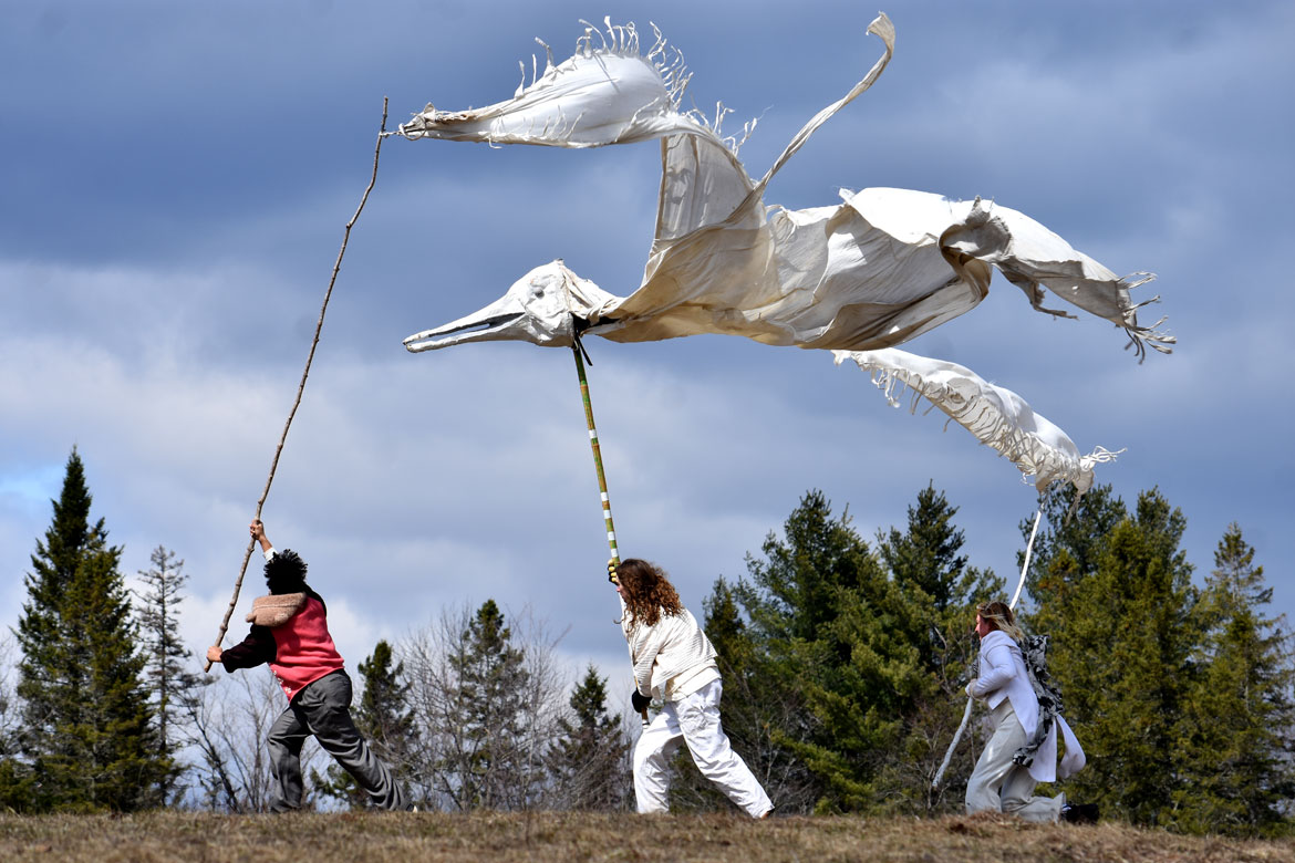 "Spring Ritual" at Bread and Puppet Theater, Glover, Vermont, April 11, 2026. (©Greg Cook photo)