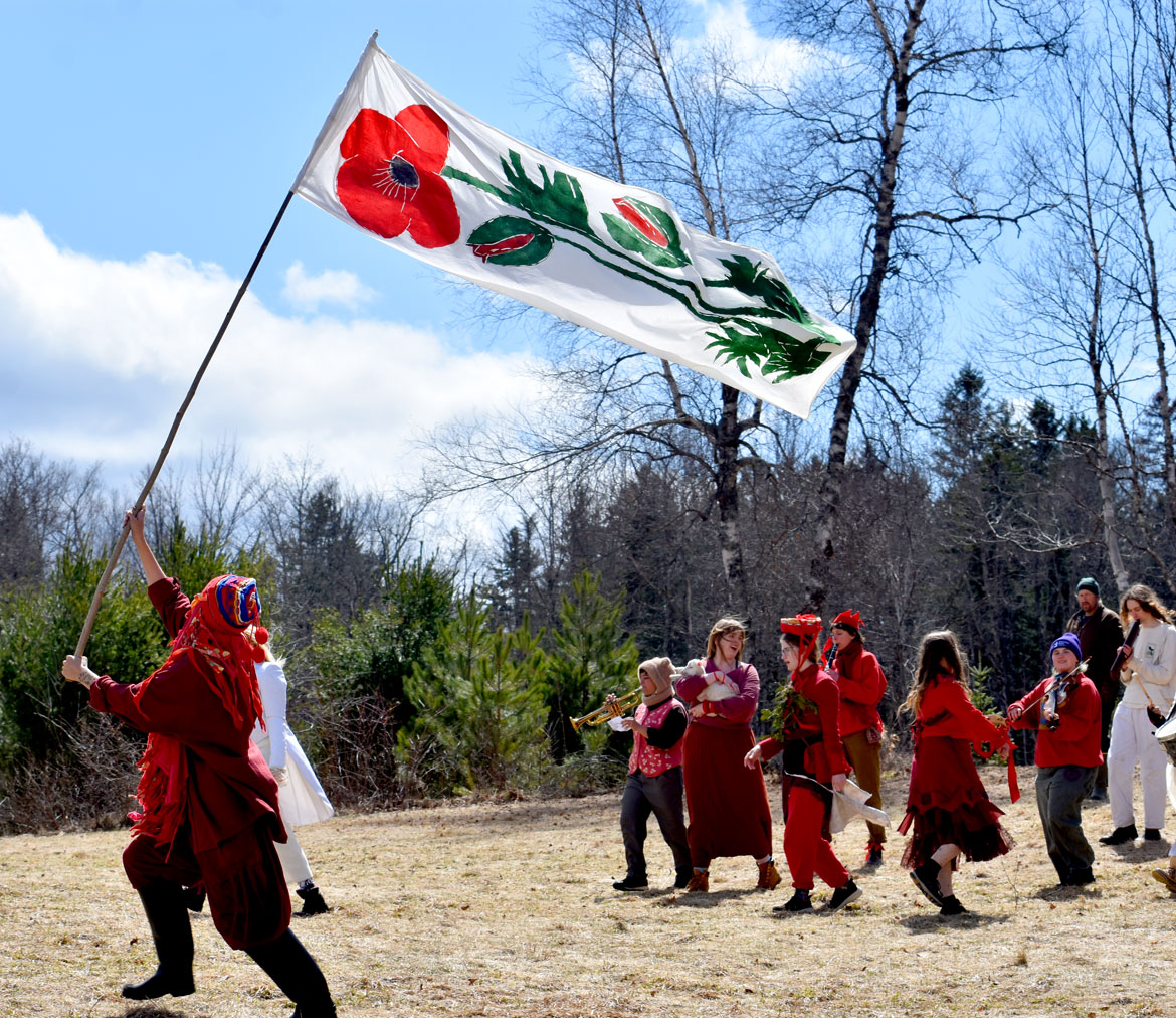 "Spring Ritual" at Bread and Puppet Theater, Glover, Vermont, April 11, 2026. (©Greg Cook photo)