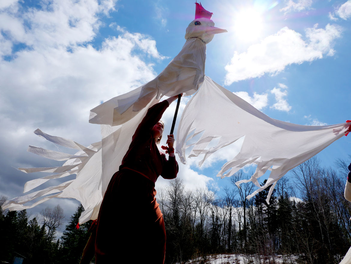 "Spring Ritual" at Bread and Puppet Theater, Glover, Vermont, April 11, 2026. (©Greg Cook photo)