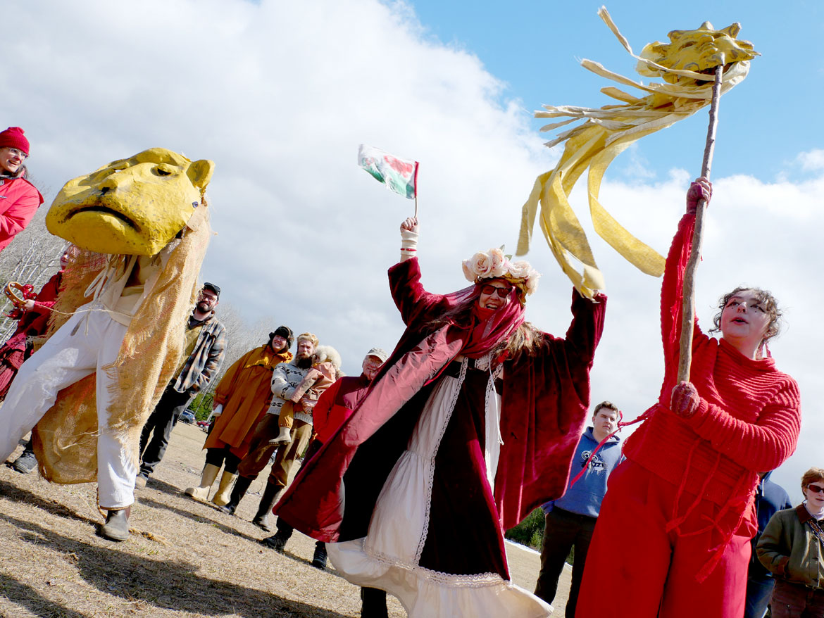 "Spring Ritual" at Bread and Puppet Theater, Glover, Vermont, April 11, 2026. (©Greg Cook photo)