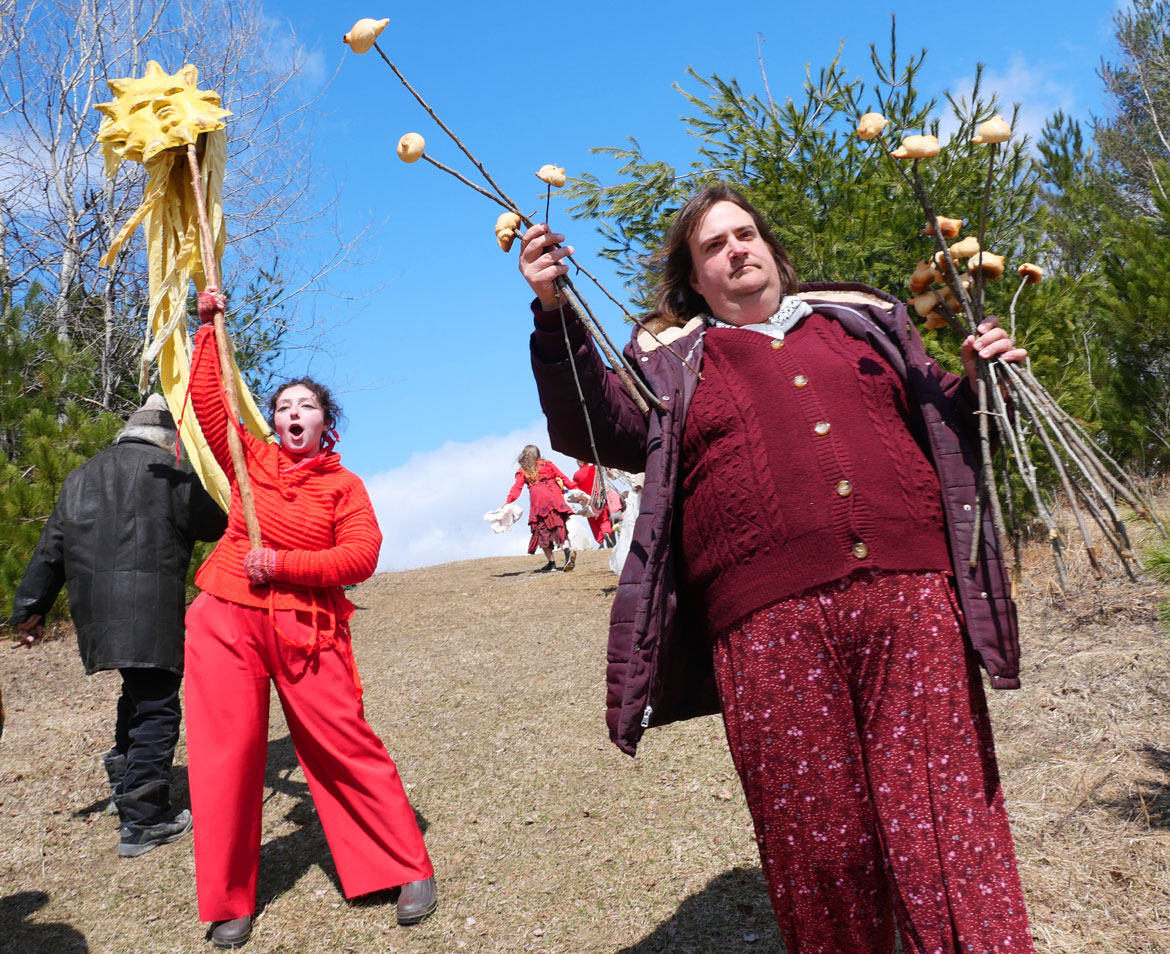 "Spring Ritual" at Bread and Puppet Theater, Glover, Vermont, April 11, 2026. (©Greg Cook photo)