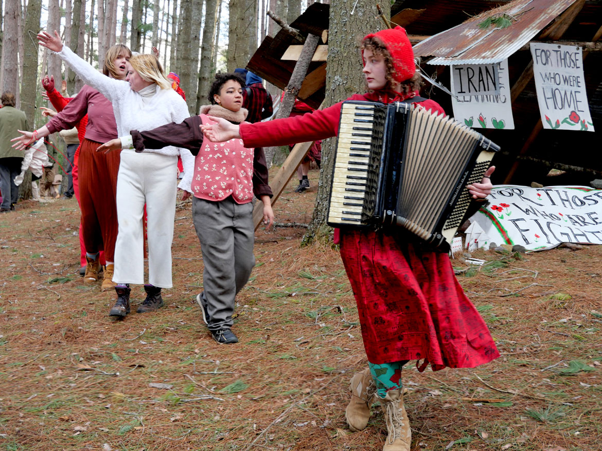 "Spring Ritual" at Bread and Puppet Theater, Glover, Vermont, April 11, 2026. (©Greg Cook photo)