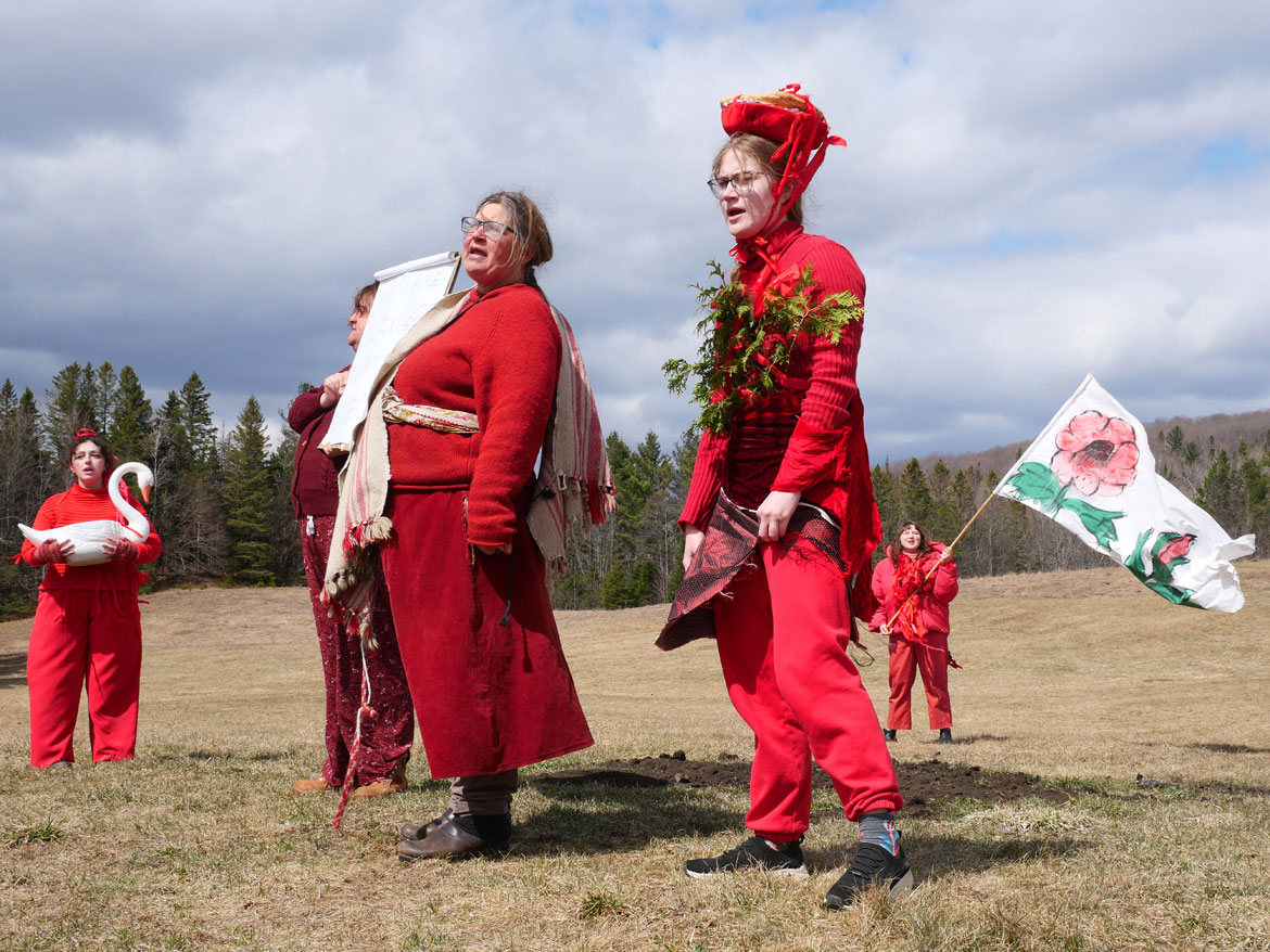 "Spring Ritual" at Bread and Puppet Theater, Glover, Vermont, April 11, 2026. (©Greg Cook photo)