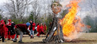 "Spring Ritual" at Bread and Puppet Theater, Glover, Vermont, April 11, 2026. (©Greg Cook photo)