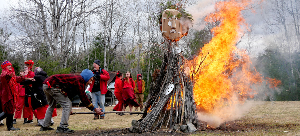 "Spring Ritual" at Bread and Puppet Theater, Glover, Vermont, April 11, 2026. (©Greg Cook photo)