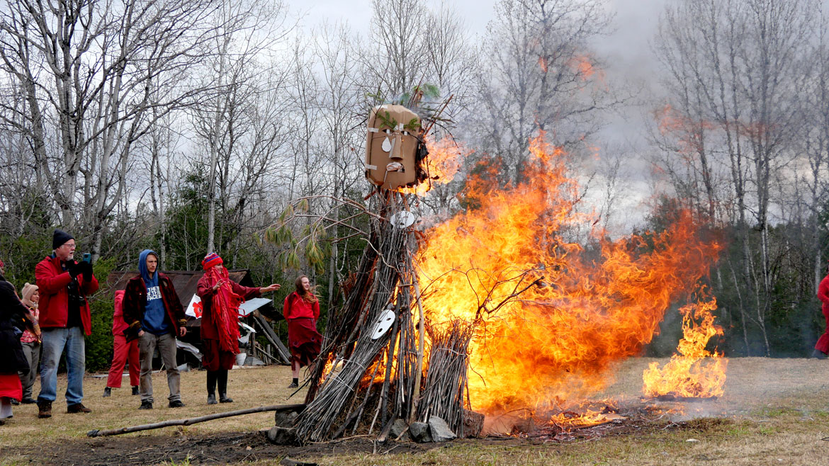 "Spring Ritual" at Bread and Puppet Theater, Glover, Vermont, April 11, 2026. (©Greg Cook photo)