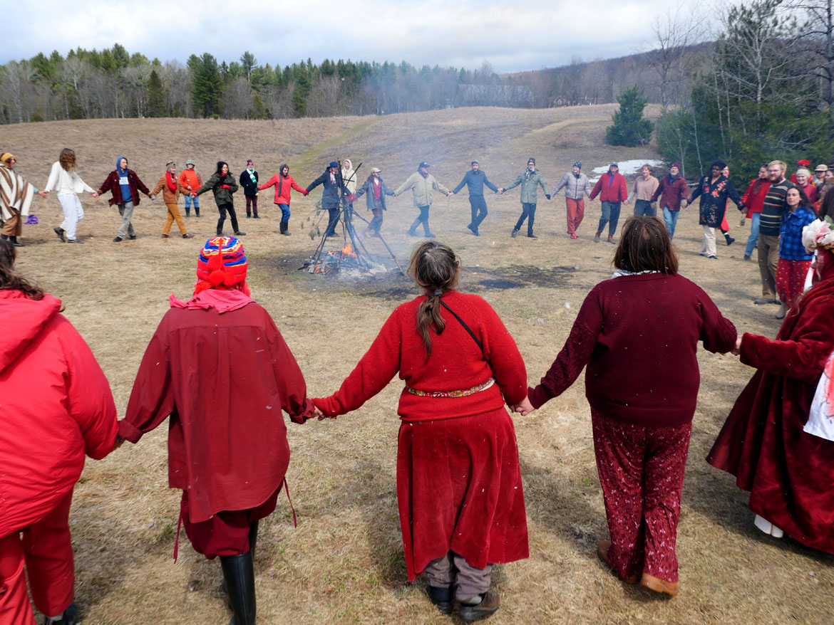 "Spring Ritual" at Bread and Puppet Theater, Glover, Vermont, April 11, 2026. (©Greg Cook photo)