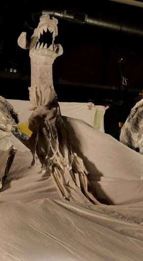 Bread and Puppet Theater's "The End of the World Never Minding Show!" at Somerville's Center for the Arts at the Armory, April 22, 2026. (©Greg Cook photo)