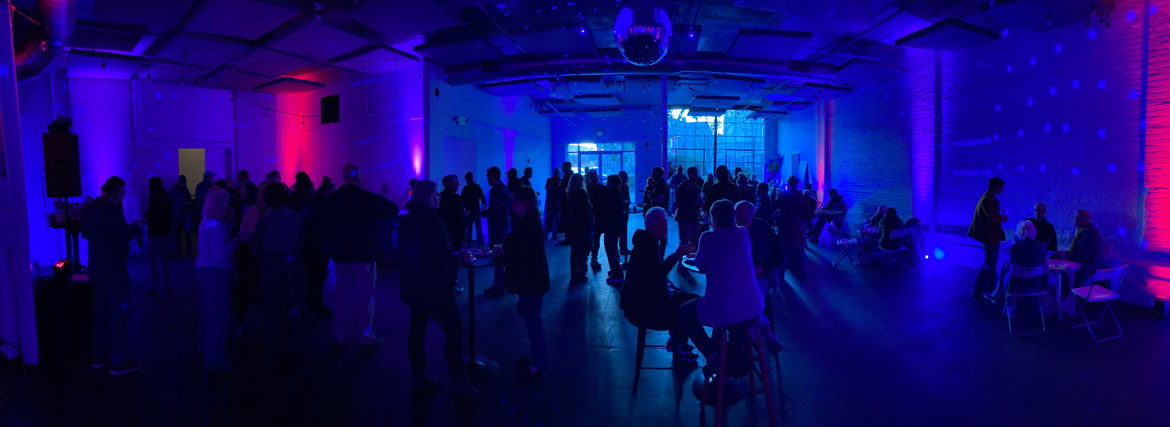 "Arts in the 'Ville" party honoring Gregory Jenkins at Warehouse XI, Somerville, April 9, 2026. (©Greg Cook photo)