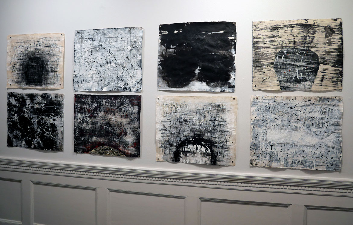 Heidi Whitman "Leviathan D" series 2022-2025, ink, gouache and acrylic on paper.