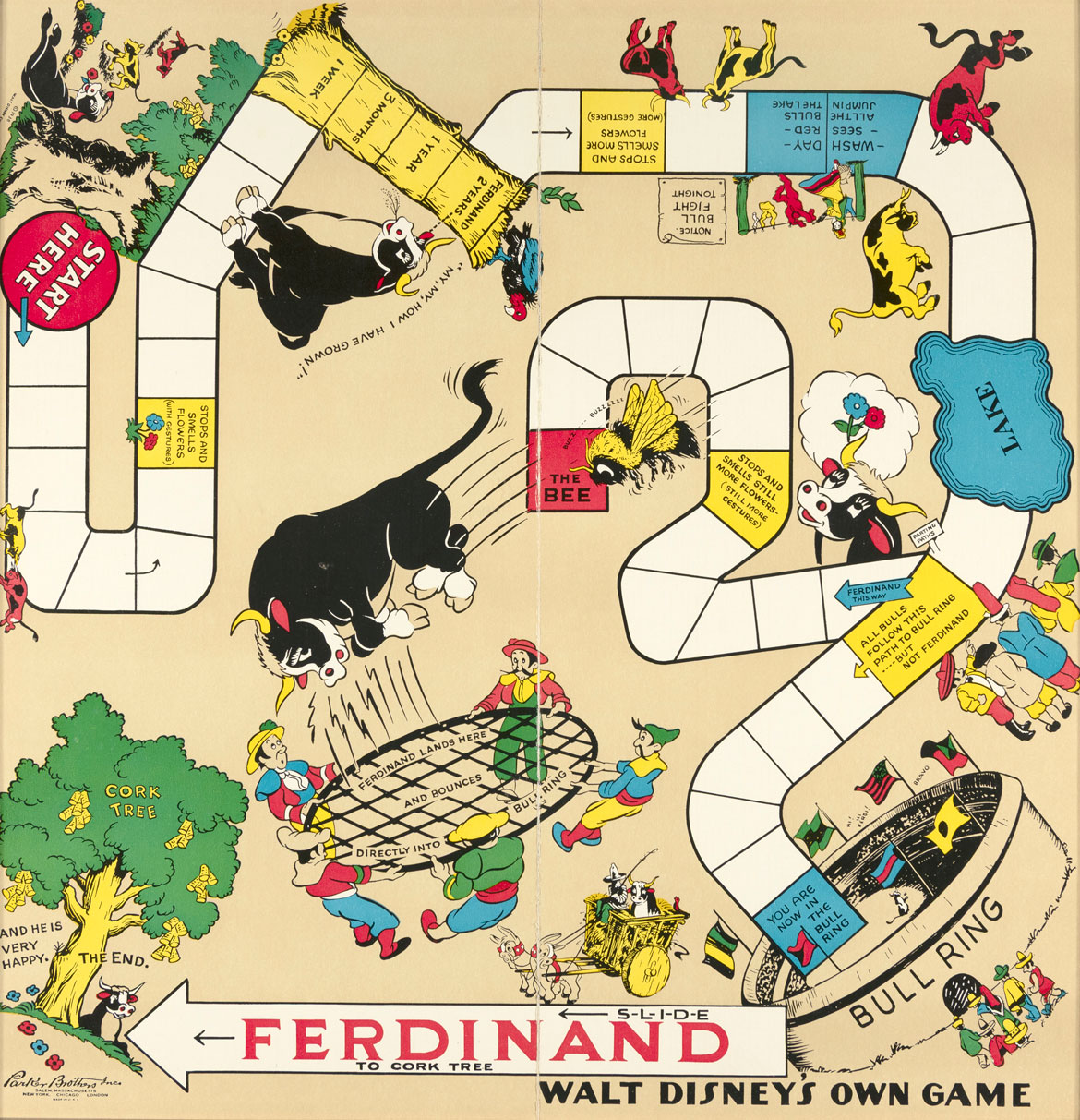 Parker Brothers Inc., Walt Disney’s Ferdinand the Bull Board Game. Private Collection. © 1938 Parker Brothers Inc.