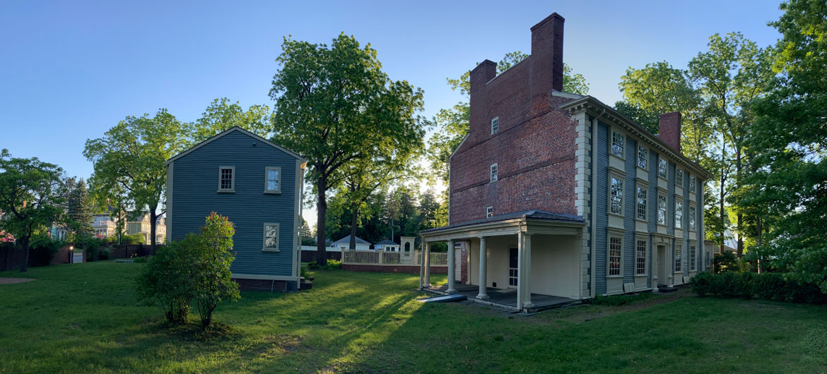 Royall House (right) and Slave Quarters in Medford, Massachusetts, June 3, 2026. (©Greg Cook photo)