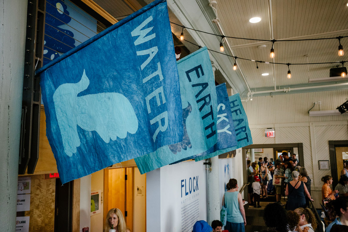 Hattie Grimm's "Flock" at Arts @ Large, Milwaukee, 2026. (Elliot Young photo)