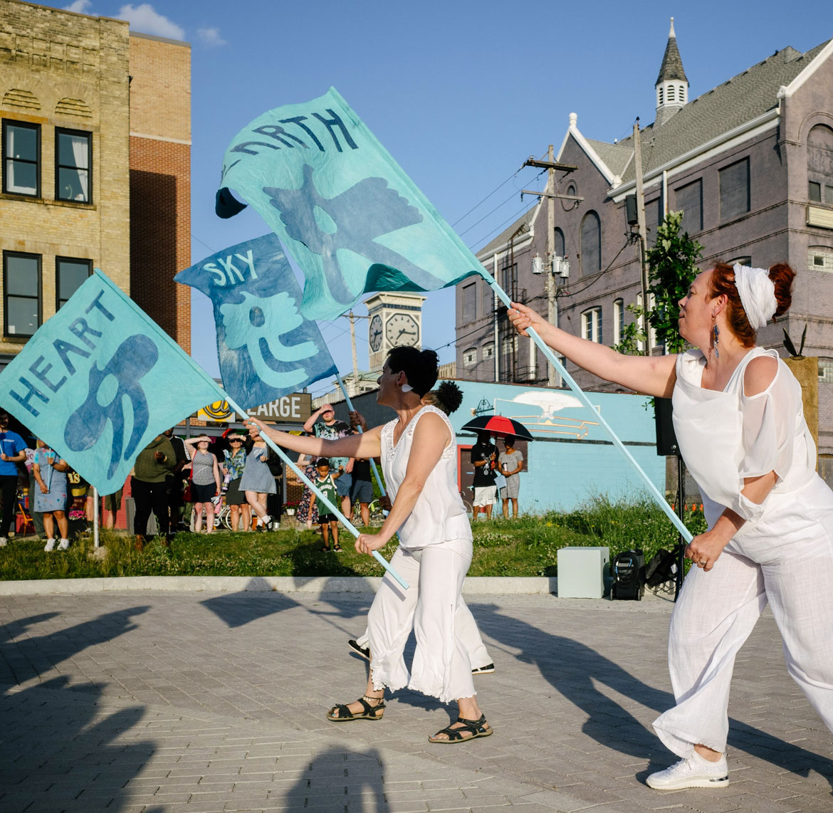 Hattie Grimm's "Bird Puppet Parade" in Milwaukee, July 1, 2026. (Elliot Young photo)