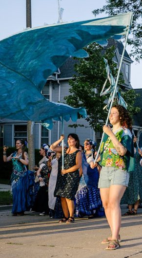 Hattie Grimm's "Bird Puppet Parade" in Milwaukee, July 1, 2026. (Elliot Young photo)