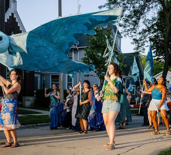 Hattie Grimm's "Bird Puppet Parade" in Milwaukee, July 1, 2026. (Elliot Young photo)
