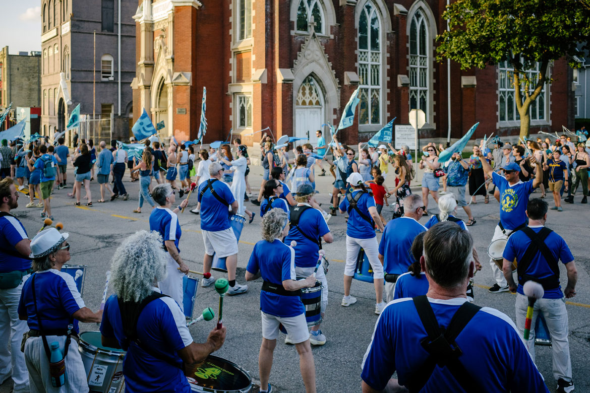 Hattie Grimm's "Bird Puppet Parade" in Milwaukee, July 1, 2026. (Elliot Young photo)