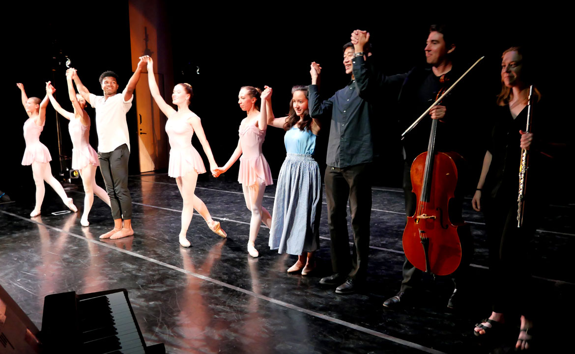 "Summer Solace" presented by Janelle Gilchrist Dance Troupe at Cambridge's Foundry, July 11, 2026. (©Greg Cook photo)